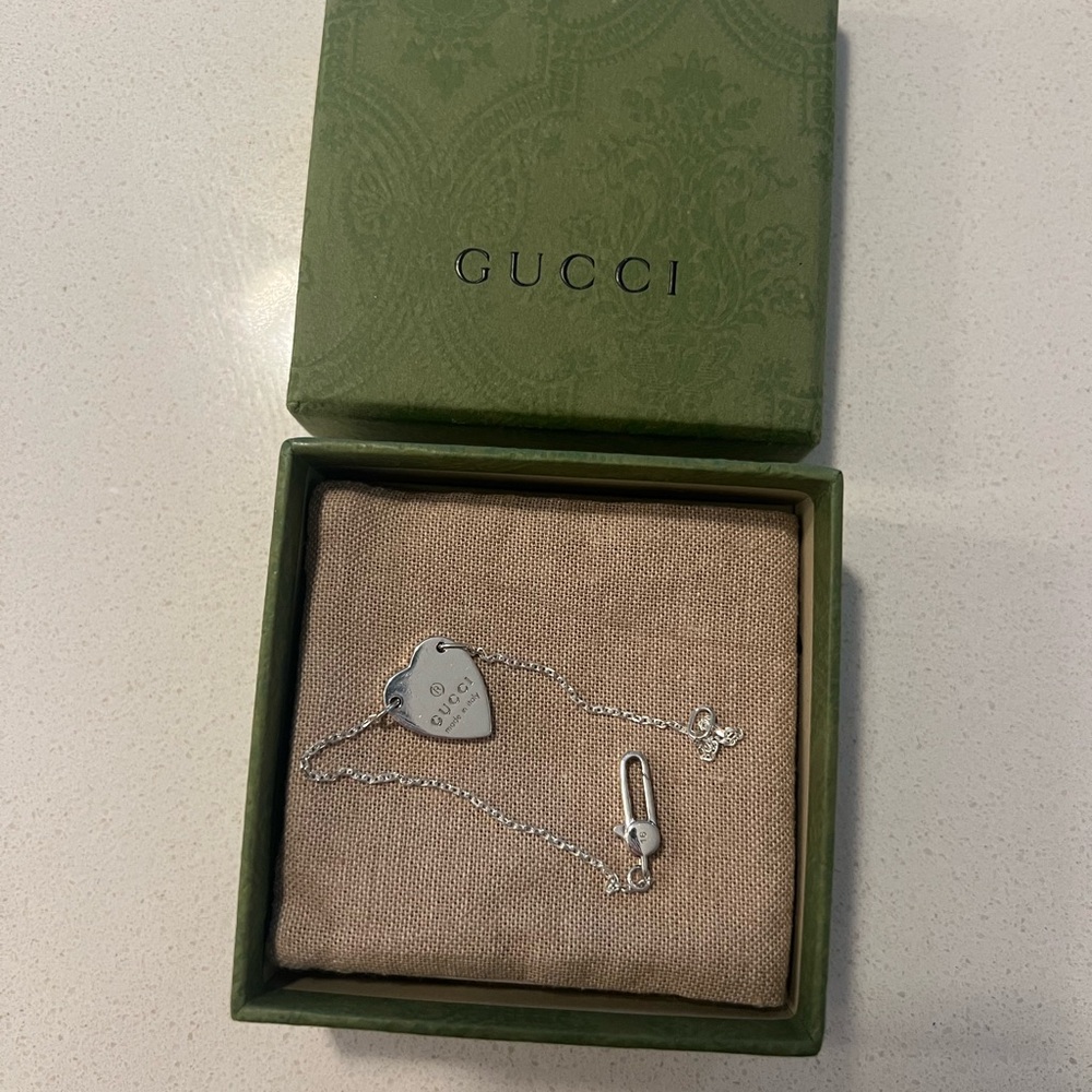 Gucci Silver Heart Bracelet